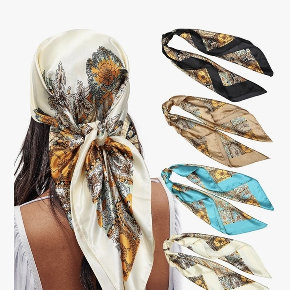 Accessories - Elegant Silk Scarf Set - Multicolor